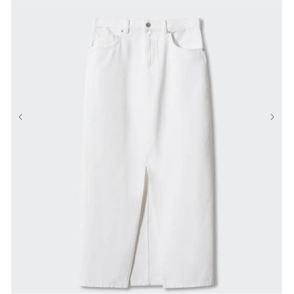 Mango White Denim Maxi Skirt with front slit - Picture 5 of 5